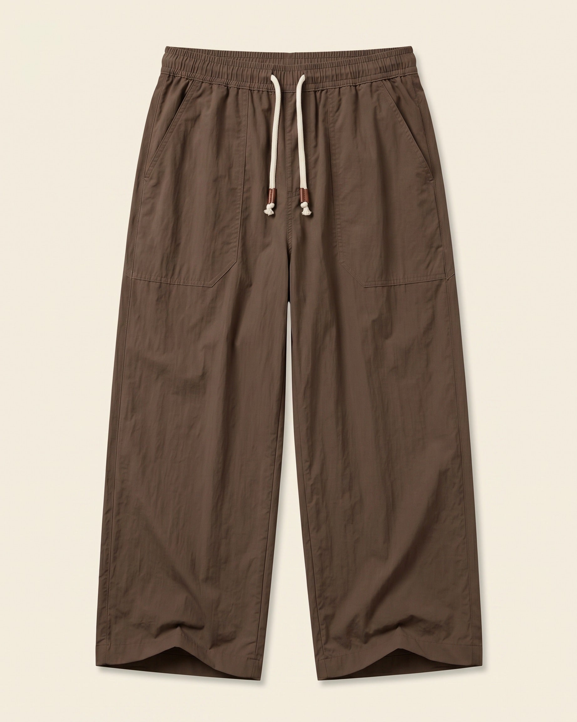 Orin Trousers - Relaxed Wide-Leg Leather in Coffee