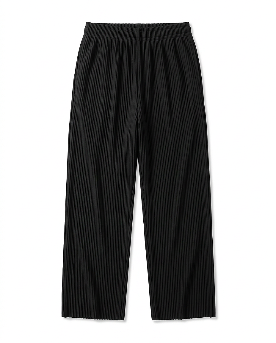 Yoel Trousers - Relaxed Straight-Leg in black - profile front black