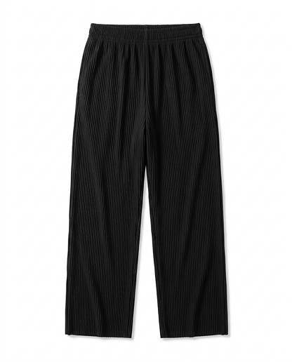 Yoel Trousers - Relaxed Straight-Leg in black - profile front black