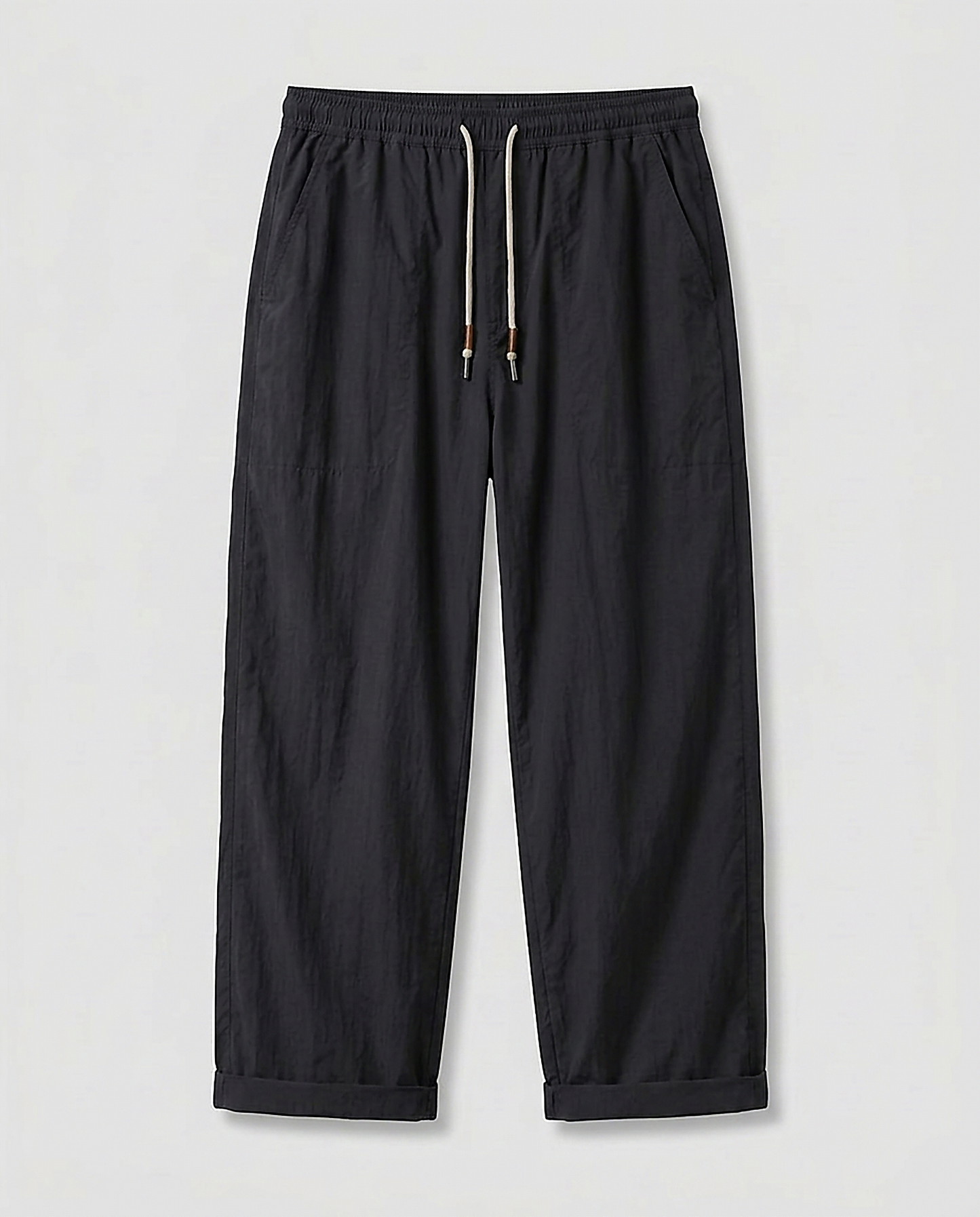Glen Trousers - Relaxed Wide-Leg Denim in Black - profile front black