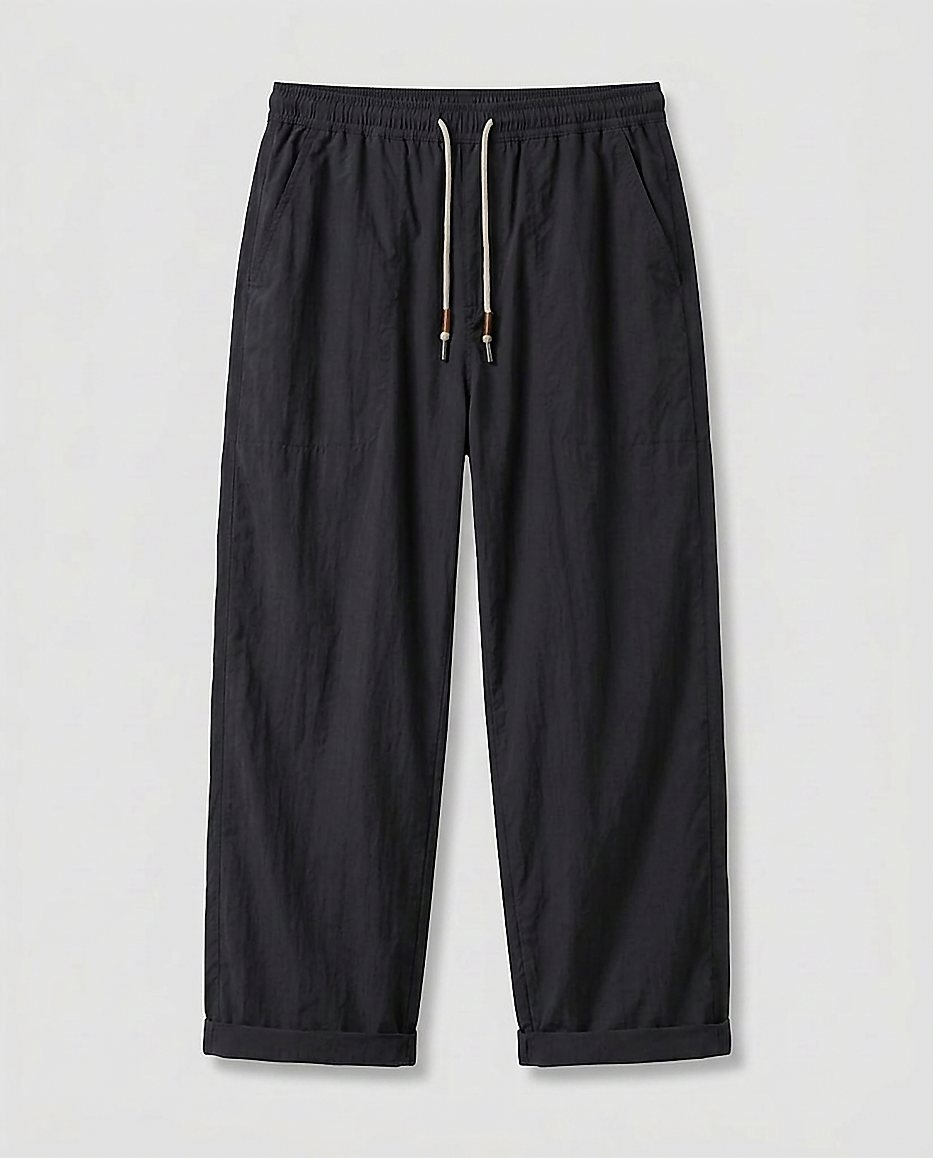 Glen Trousers - Relaxed Wide-Leg Denim in Black - profile front black