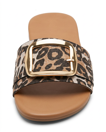 Arco Sandals in Leopard print - profile front leopard print