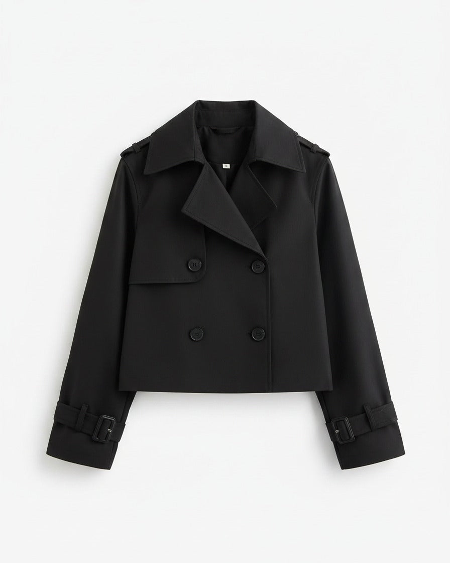 Aster Coat in Black - profile front