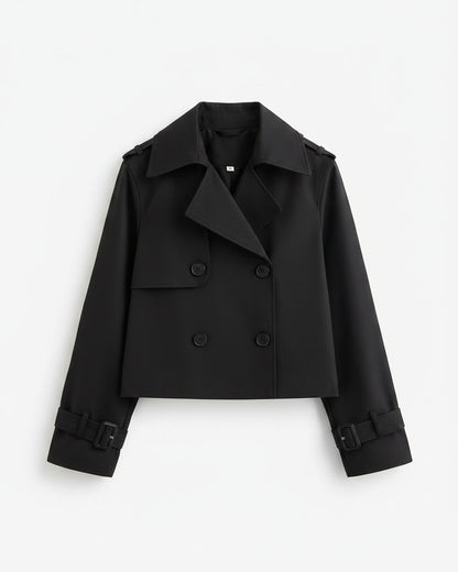Aster Coat in Black - profile front