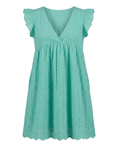 Ivy Dress in Turquoise - profile front turquoise