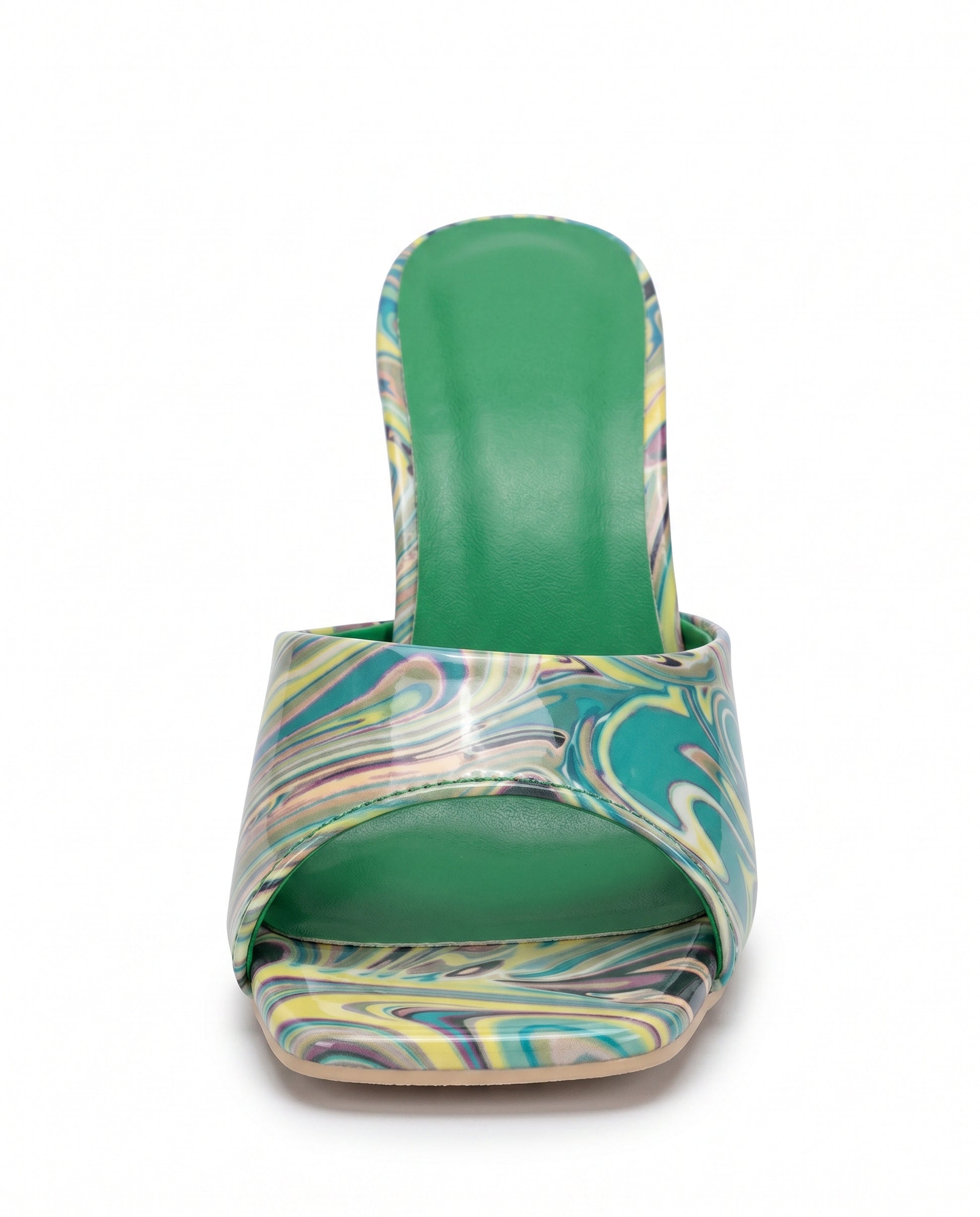 Haas Shoes - Square-Toe Leather in Green - profile front
