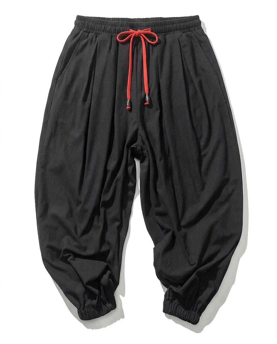 Jaan Trousers - Relaxed Linen in black - profile front black