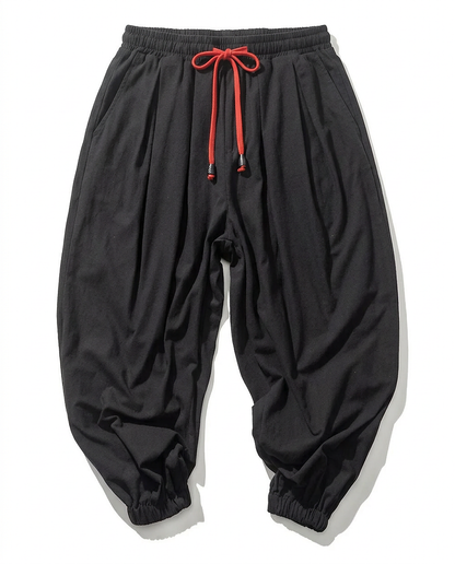 Jaan Trousers - Relaxed Linen in black - profile front black