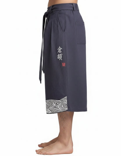 Raen Trousers - Wide-Leg Denim in navy - profile front