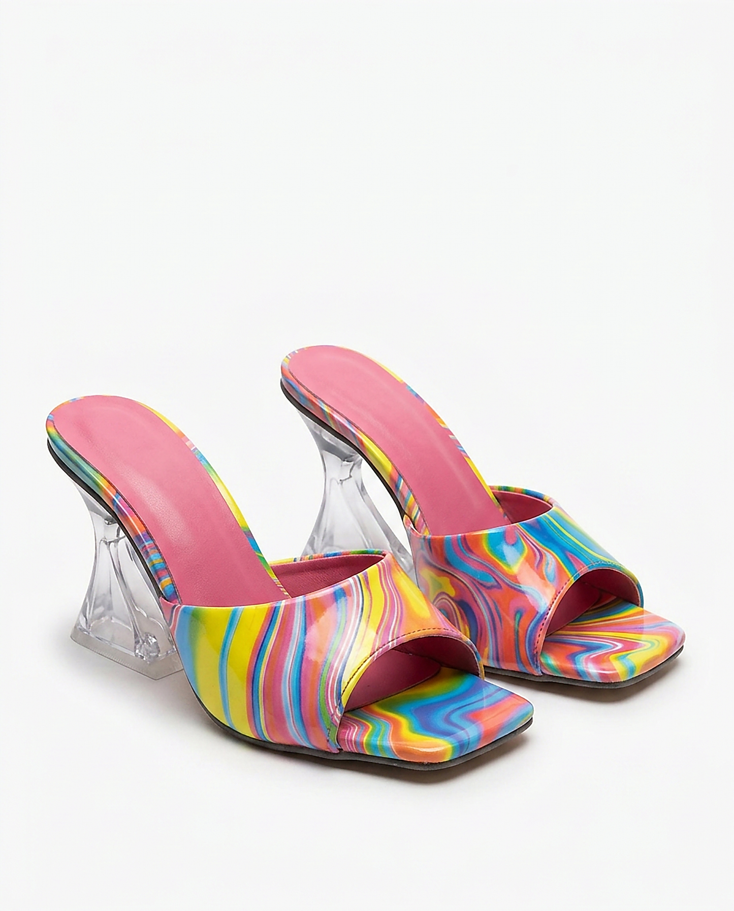 Maeve Sandals - Leather in Rainbow - profile front rainbow