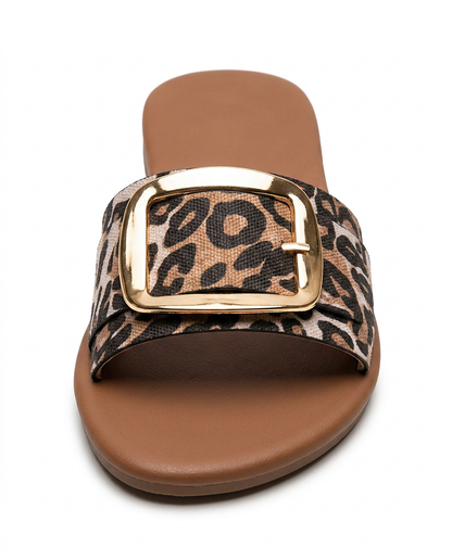 Arco Sandals in Leopard print - profile front leopard print