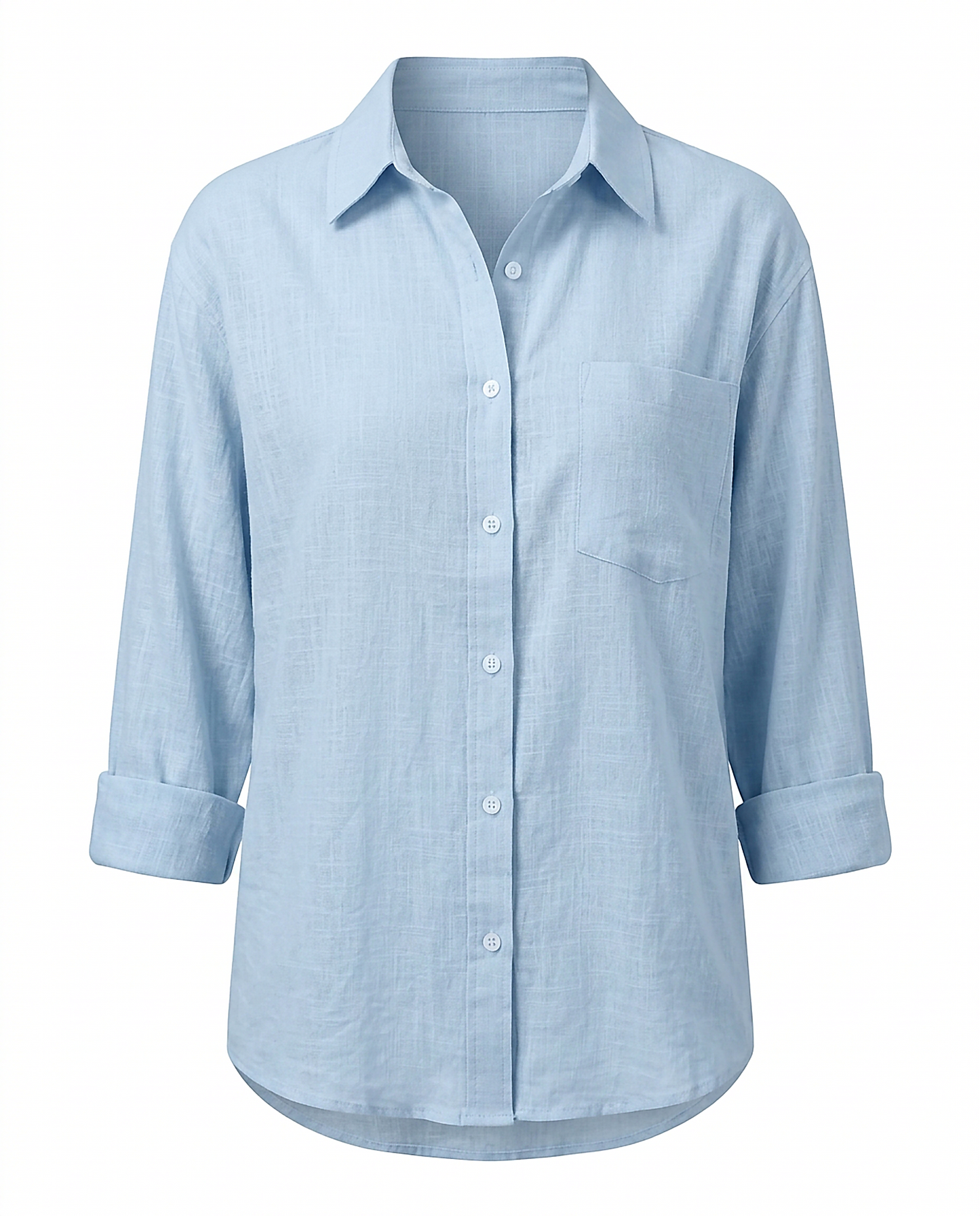 Marit Shirt - Relaxed Linen in SKY BLUE - profile front sky blue