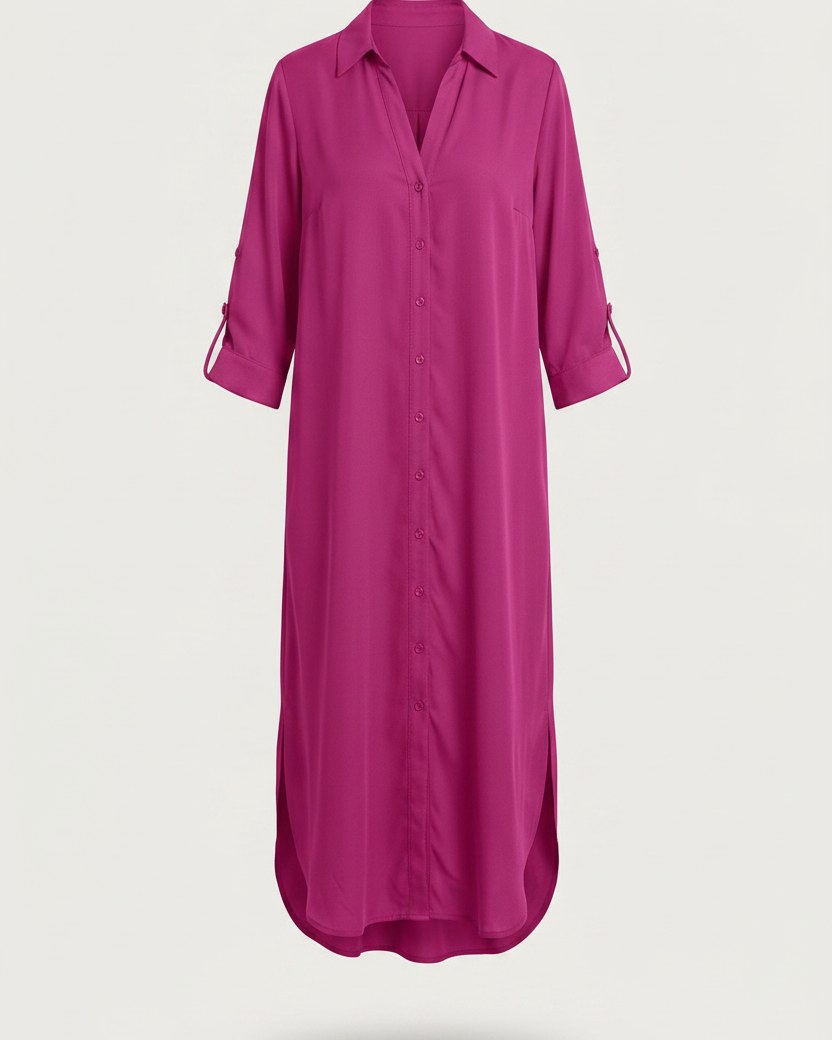 Aster Dress - Relaxed in Fuchsia - profile front fuchsia