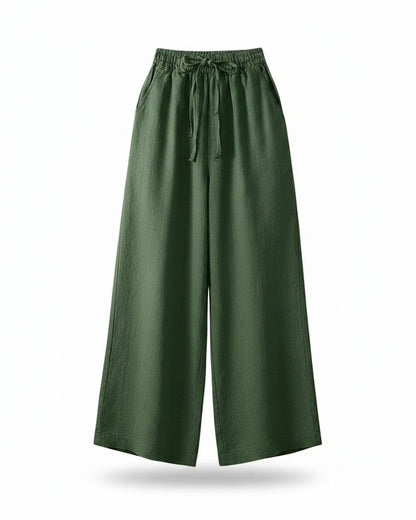 Cove Trousers - Wide-Leg Denim in green - profile front green
