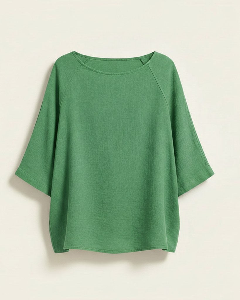 Jude Shirt - Relaxed Linen in Green - profile front green