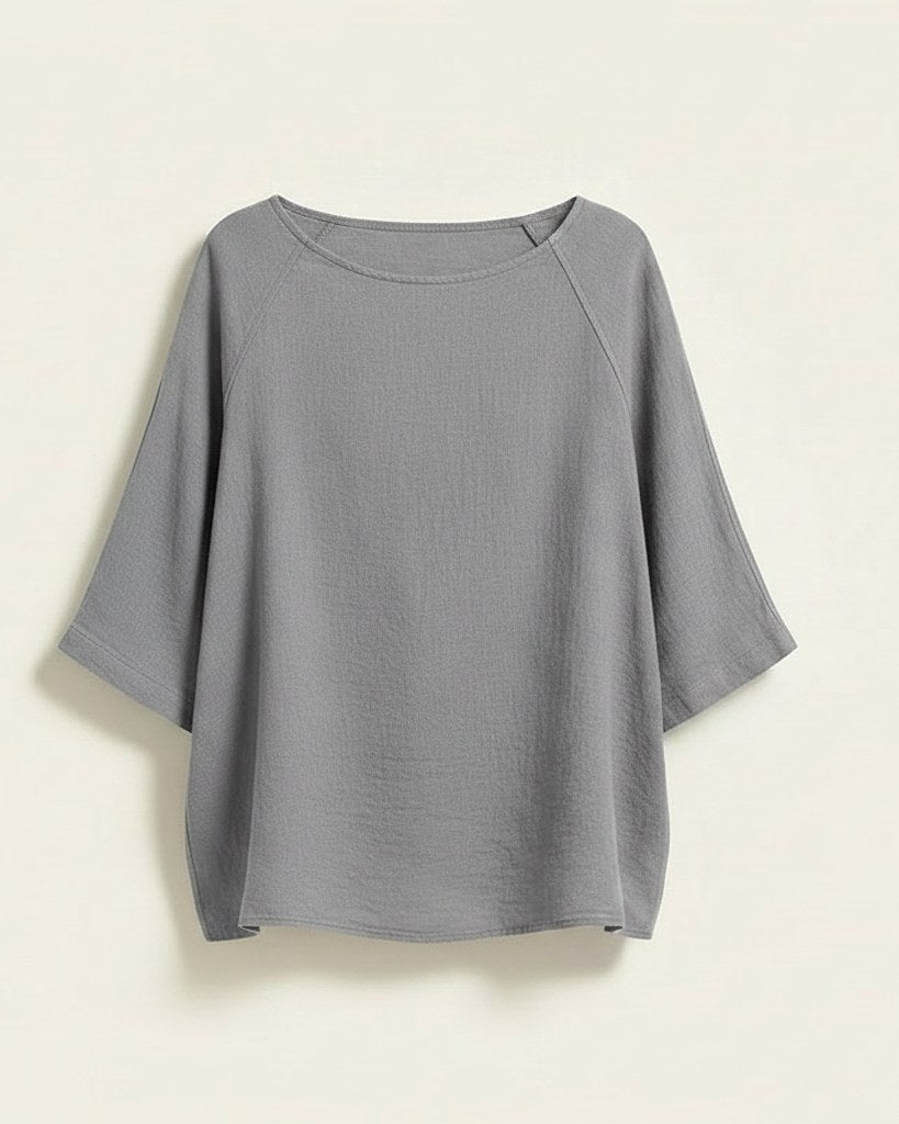Jude Shirt - Relaxed Linen in Grey - profile front grey