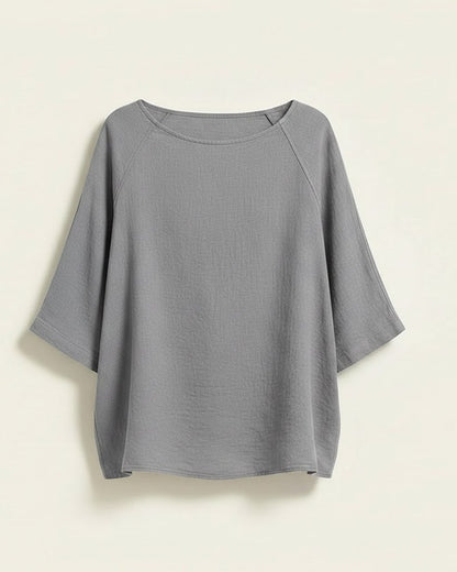 Jude Shirt - Relaxed Linen in Grey - profile front grey