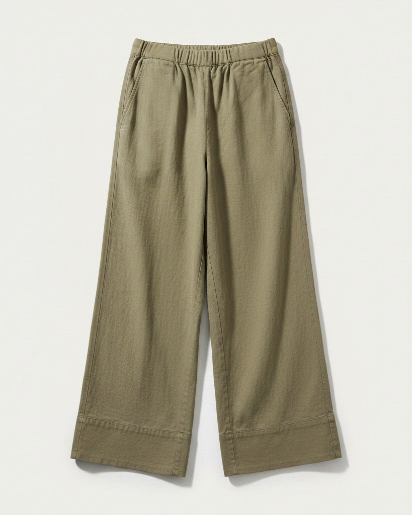 Jude Shirt - Relaxed Linen in Khaki - profile front khaki