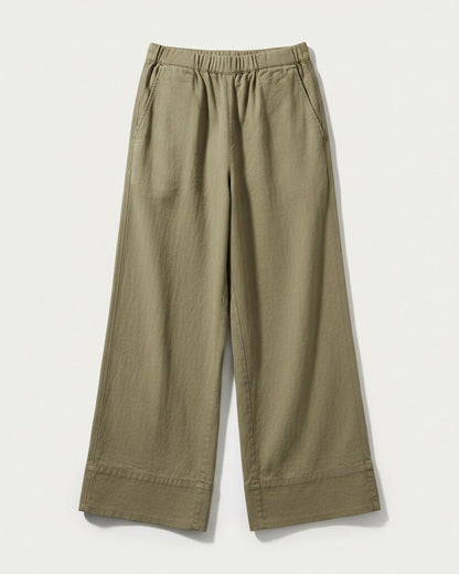 Jude Shirt - Relaxed Linen in Khaki - profile front khaki