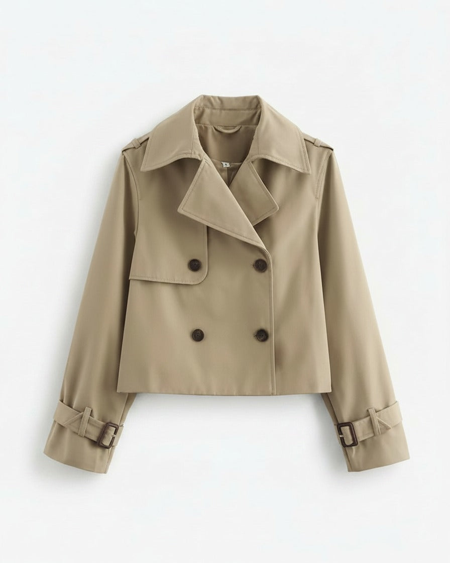 Aster Coat in Khaki - profile front khaki