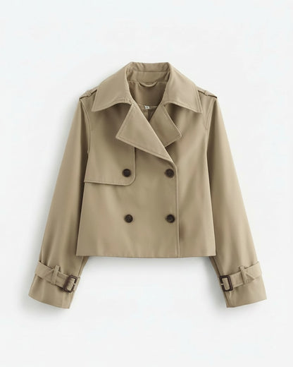 Aster Coat in Khaki - profile front khaki