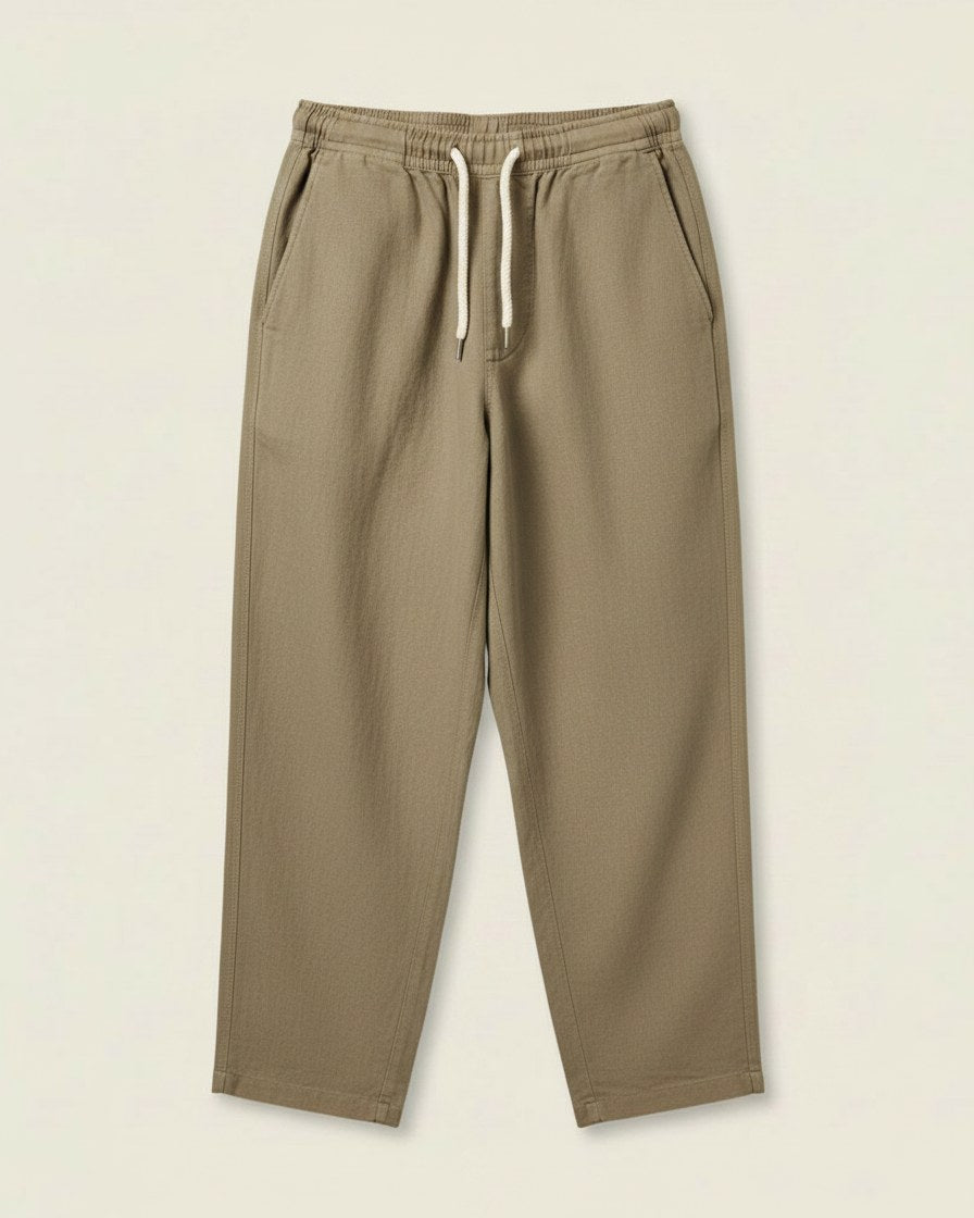 Pael Trousers - Relaxed Linen in Khaki - profile front khaki