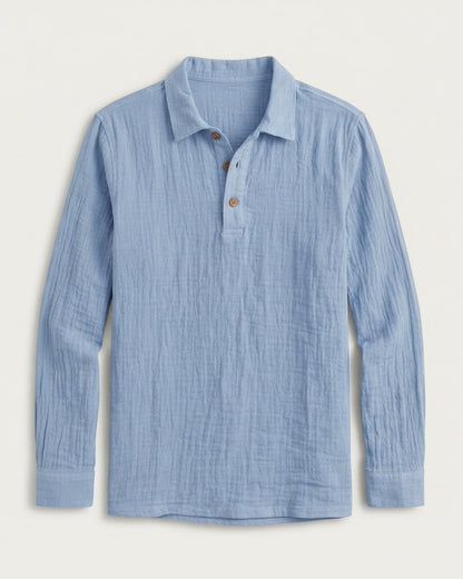 Ugo T-Shirt - Relaxed Linen in Light blue - profile front light blue