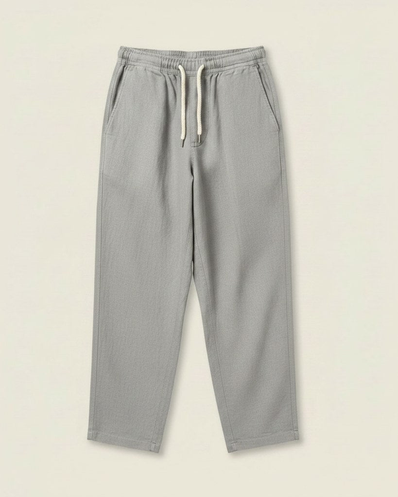 Pael Trousers - Relaxed Linen in Light Gray - profile front light gray