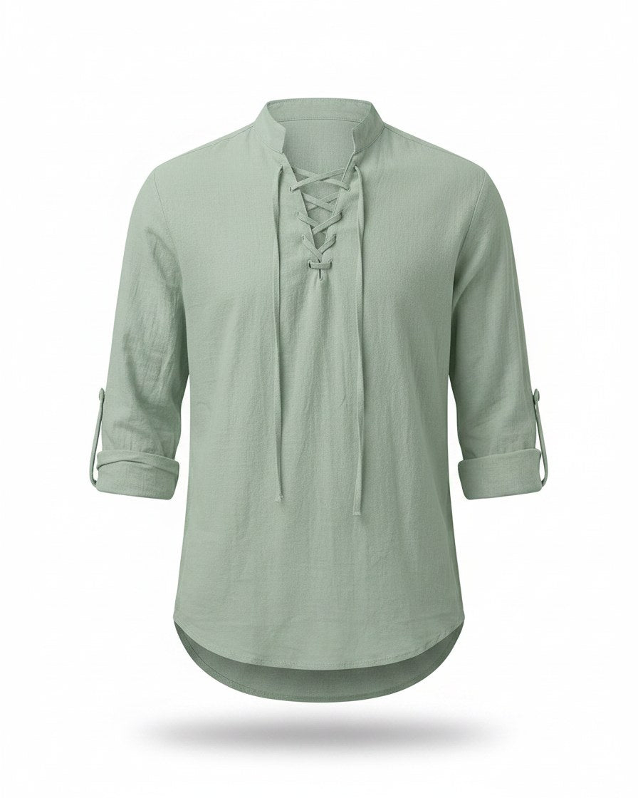 Vael Shirt - Relaxed Denim in Light Green - profile front light green