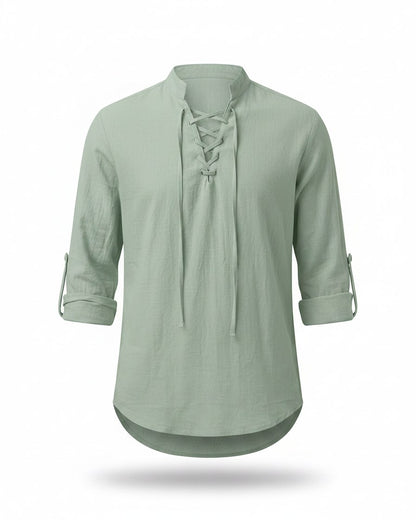 Vael Shirt - Relaxed Denim in Light Green - profile front light green