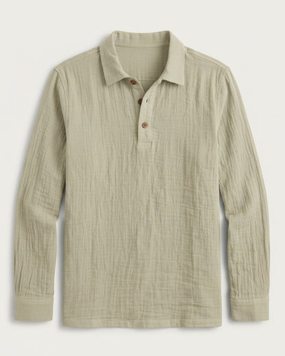 Ugo T-Shirt - Relaxed Linen in Light khaki - profile front light khaki