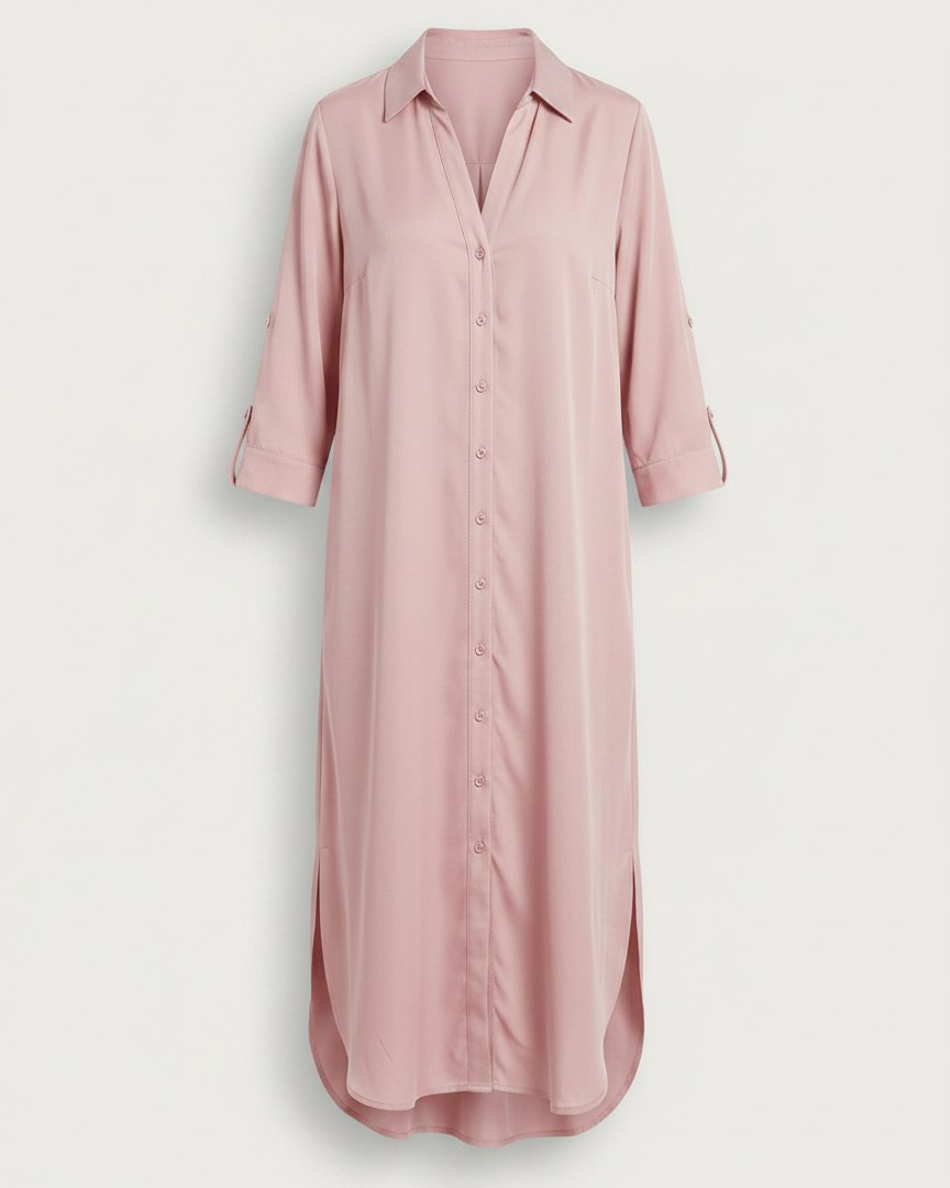 Aster Dress - Relaxed in Pink - profile front pink