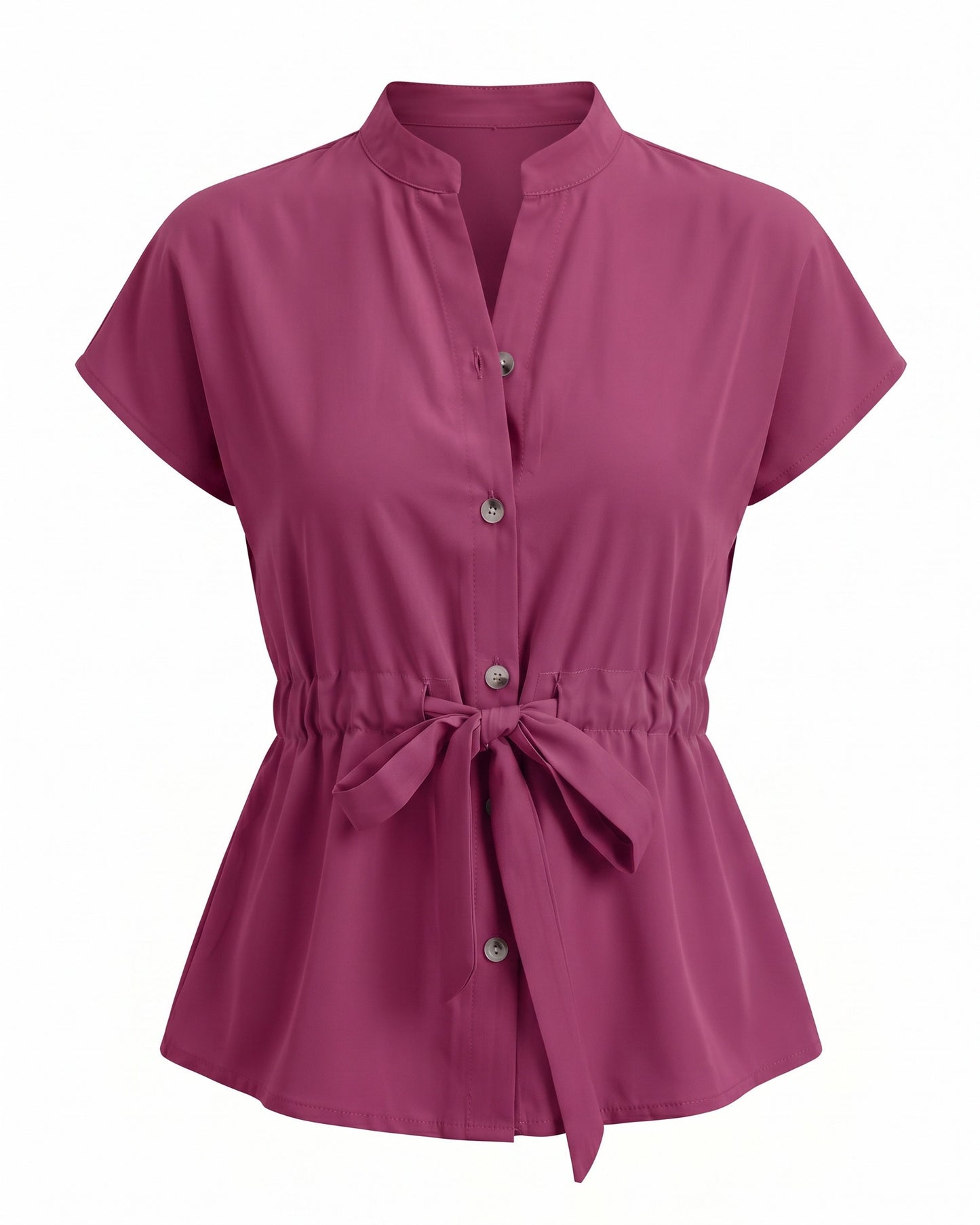 Finn Blouse - Stand-Collar in Red Shirt - profile front red shirt