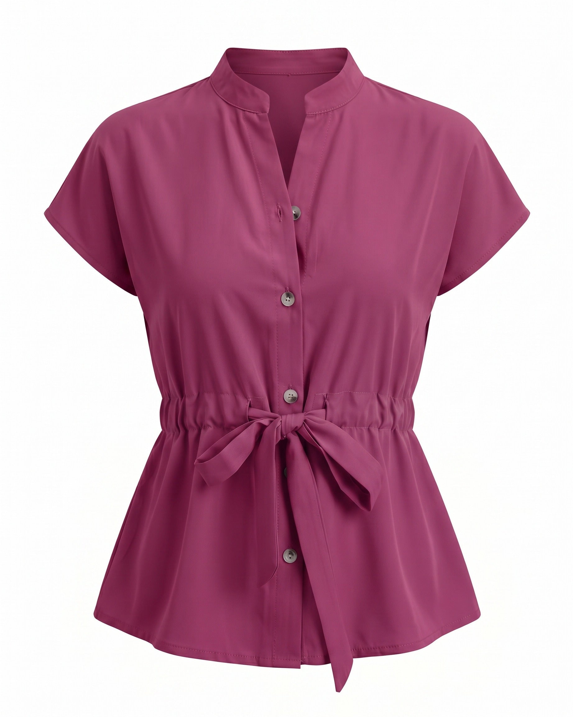 Finn Blouse - Stand-Collar in Red Shirt - profile front red shirt
