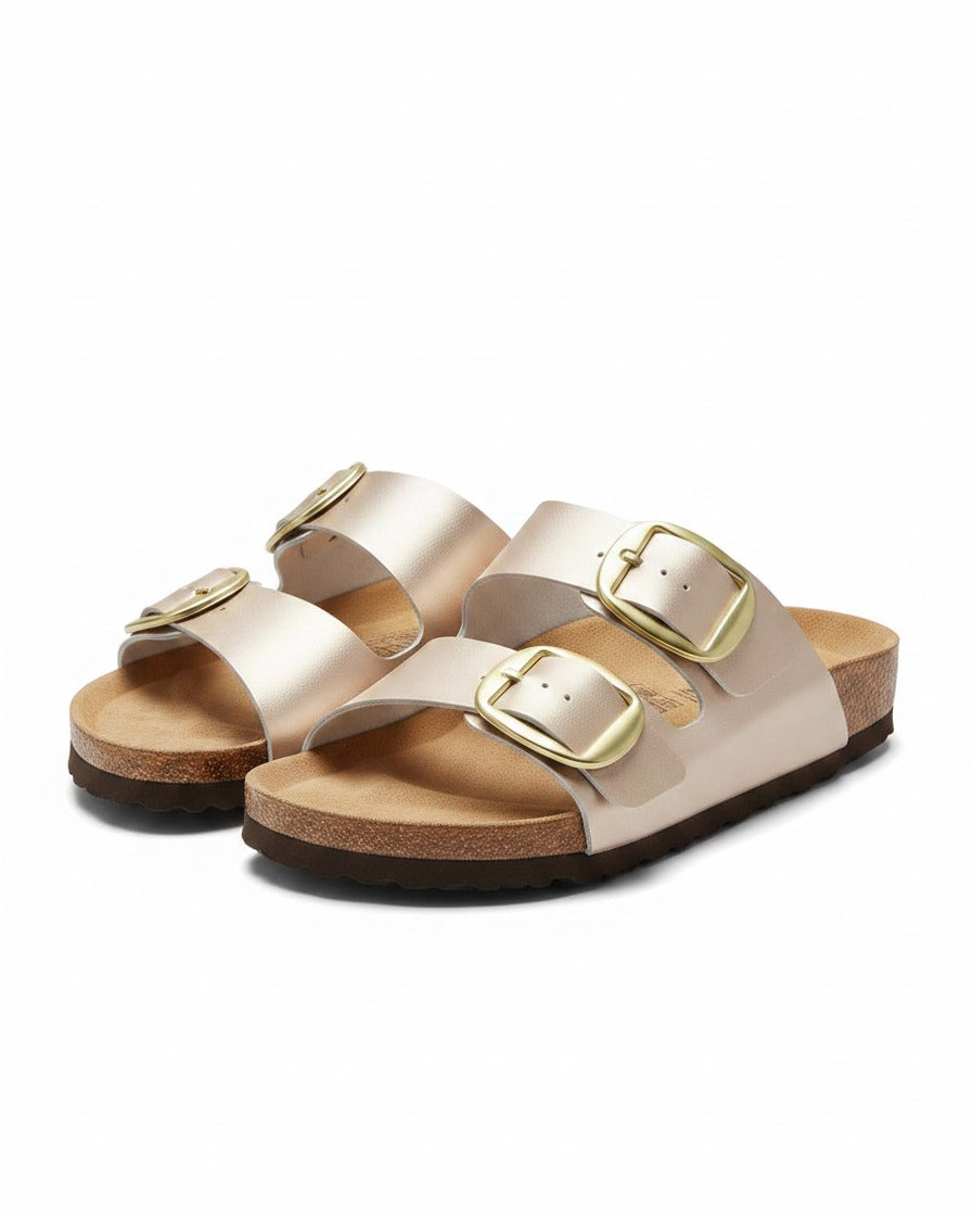 Gael Sandals - Faux Leather in Rosegold - profile front rosegold