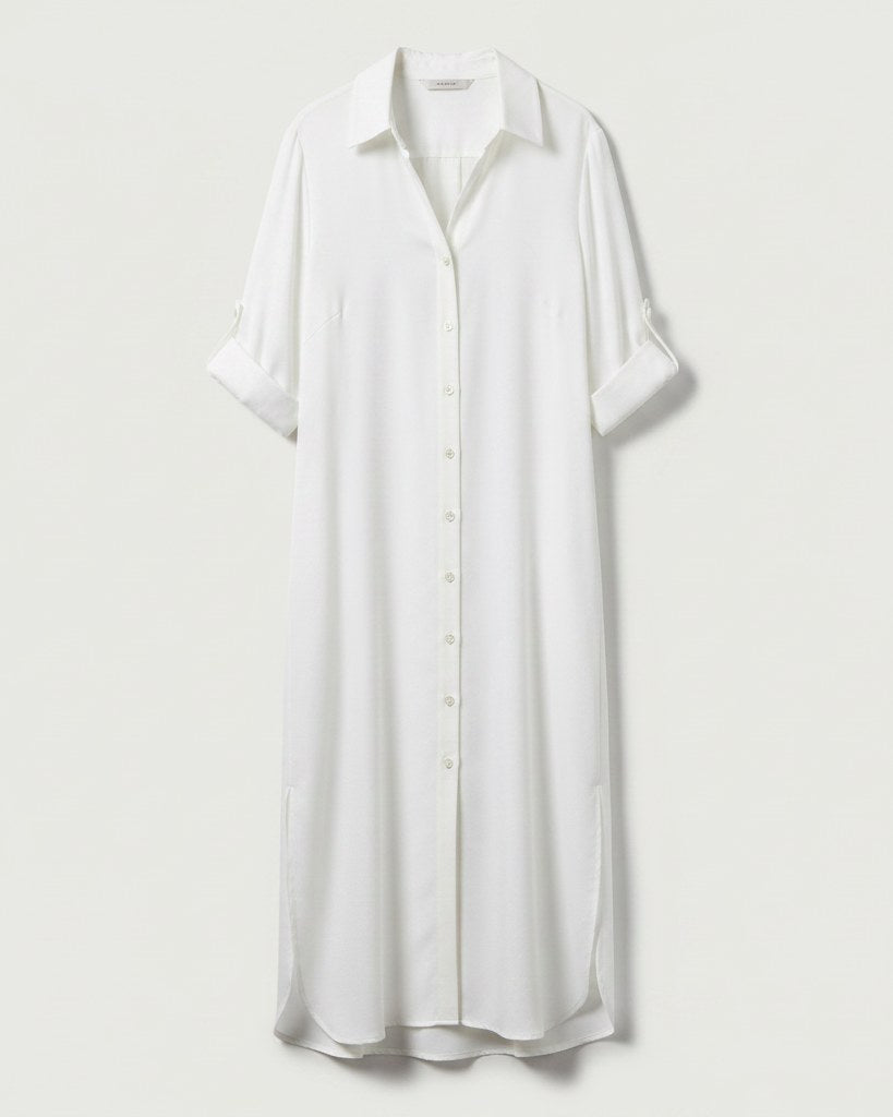 Aster Dress - Relaxed in White - profile front white