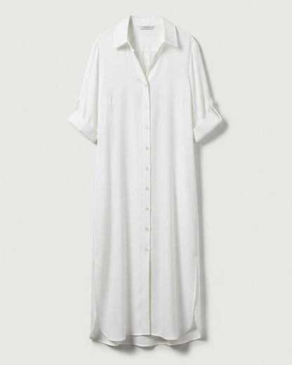 Aster Dress - Relaxed in White - profile front white
