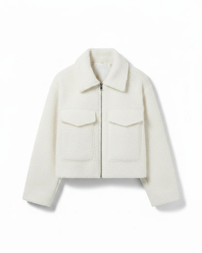 Quai Jacket - Zip in white - profile front white