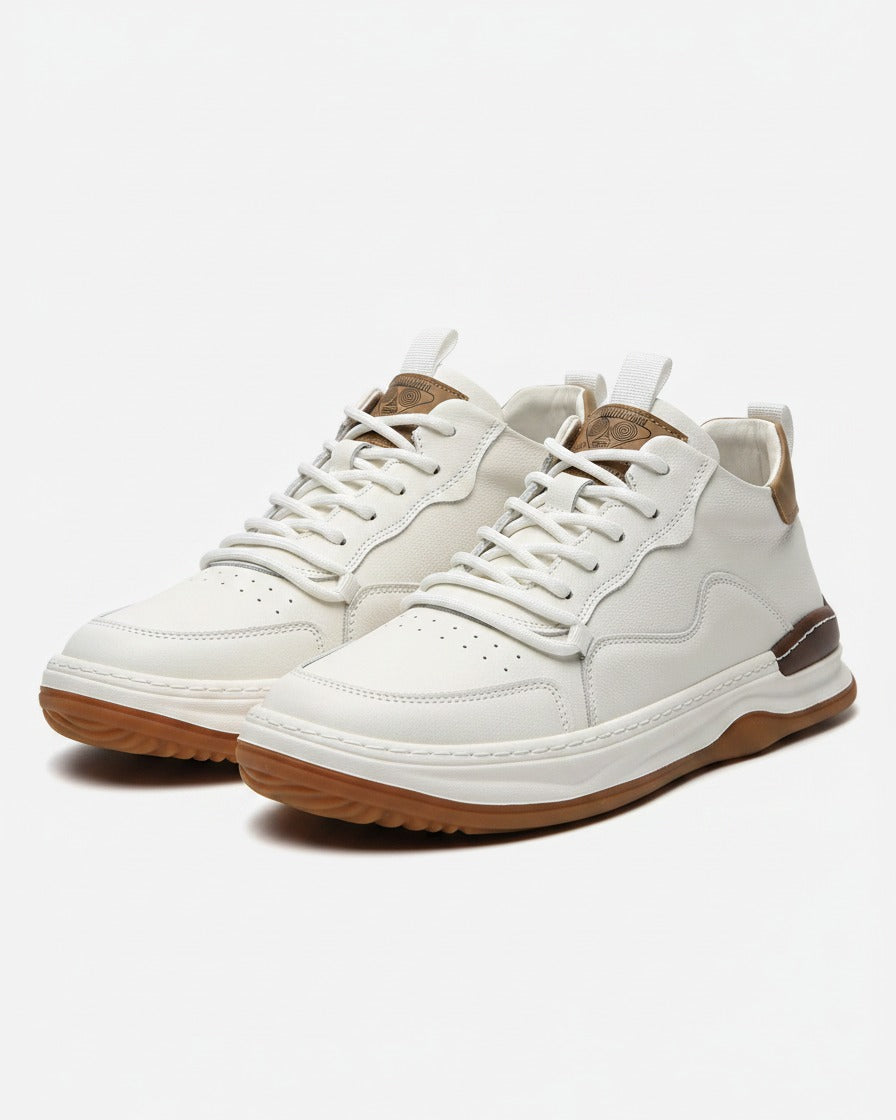 Dael Shoes - Leather in White - profile front white