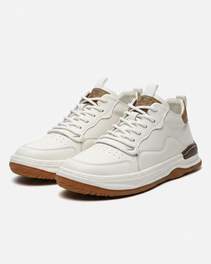 Dael Shoes - Leather in White - profile front white