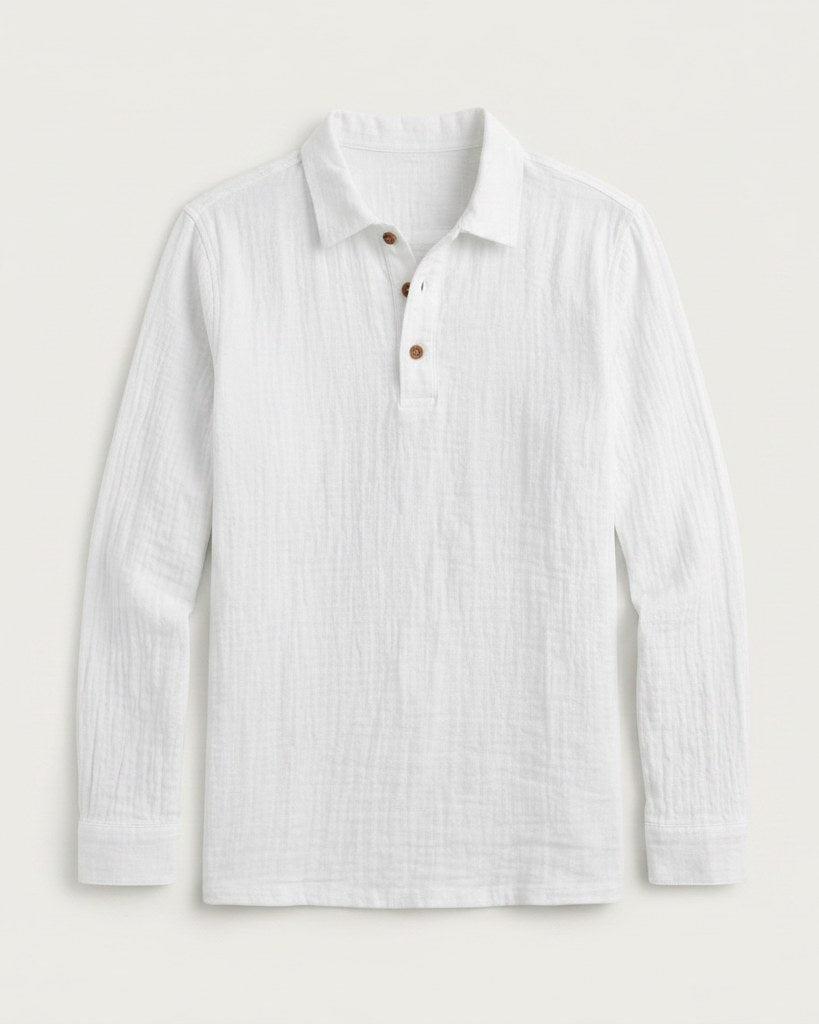 Ugo T-Shirt - Relaxed Linen in White - profile front white