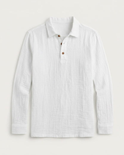 Ugo T-Shirt - Relaxed Linen in White - profile front white