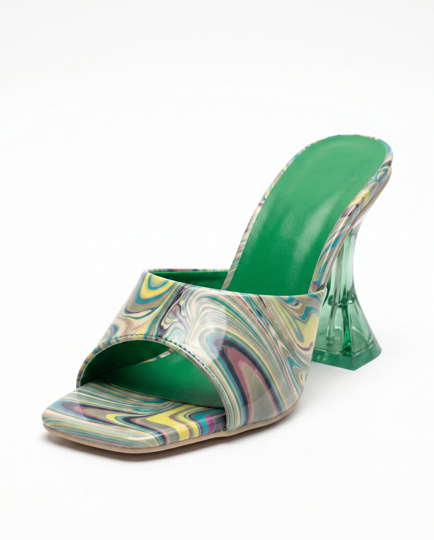 Haas Shoes - Square-Toe Leather in Green - profile side