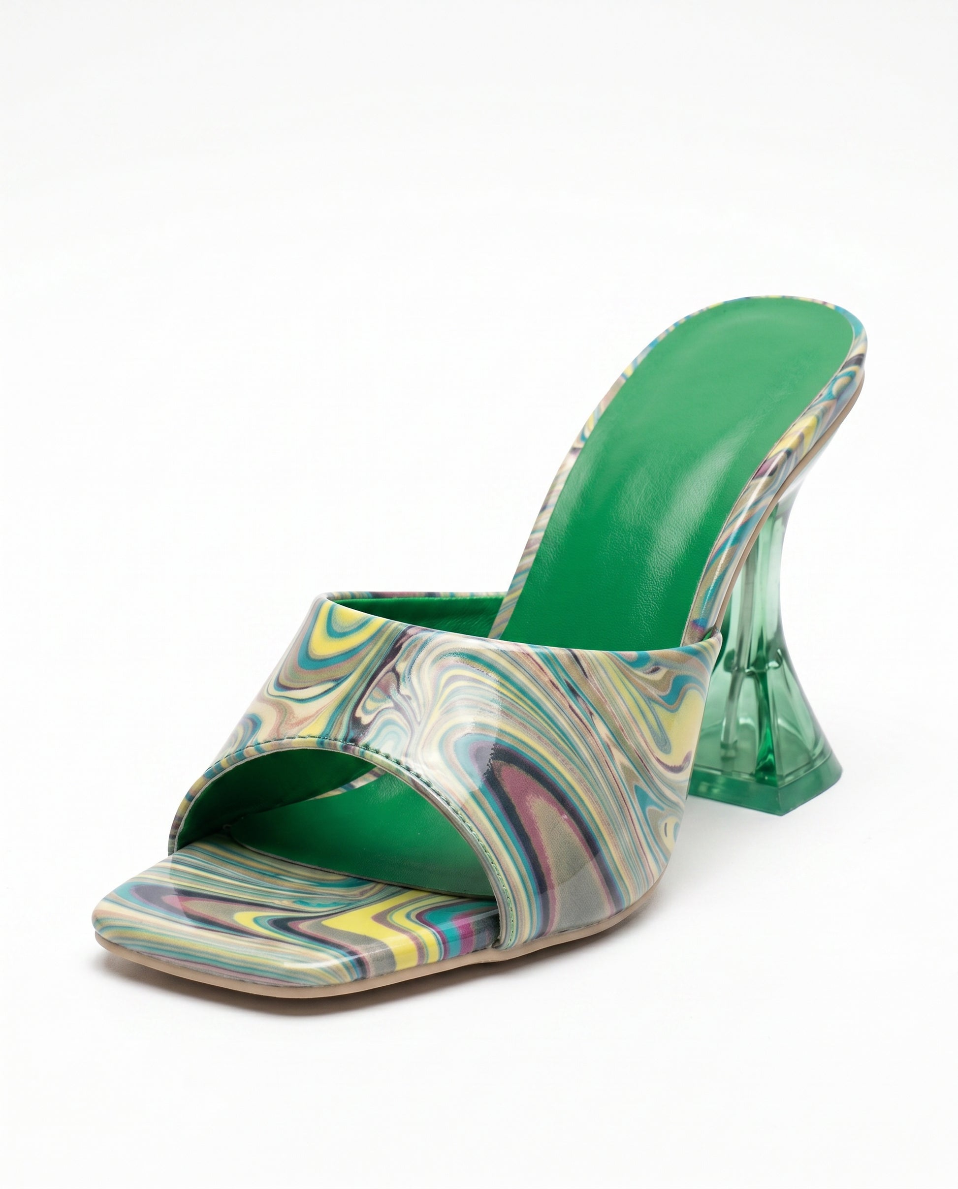 Haas Shoes - Square-Toe Leather in Green - profile side
