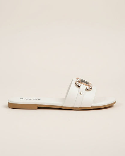 Arden Sandals - Leather in WHITE - profile side