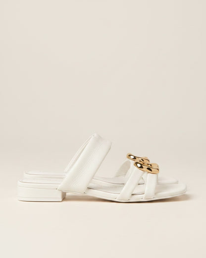 Iben Sandals - Leather in WHITE - profile side