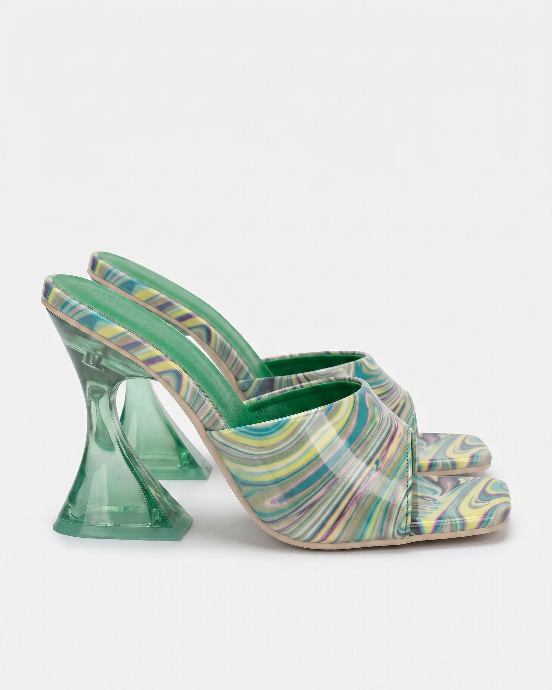 Haas Shoes - Square-Toe Leather in Green - profile side