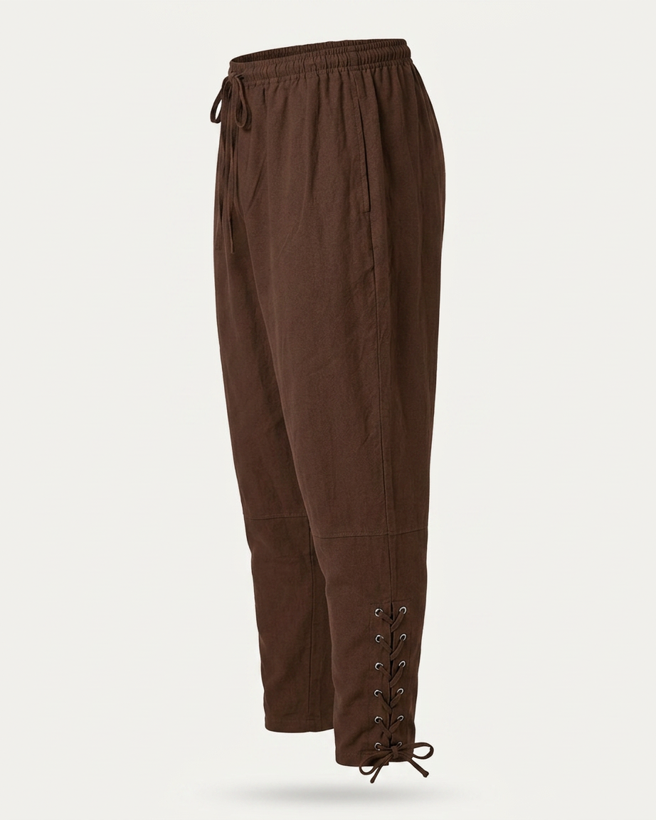 Jaan Trousers - Relaxed Linen in White - profile side