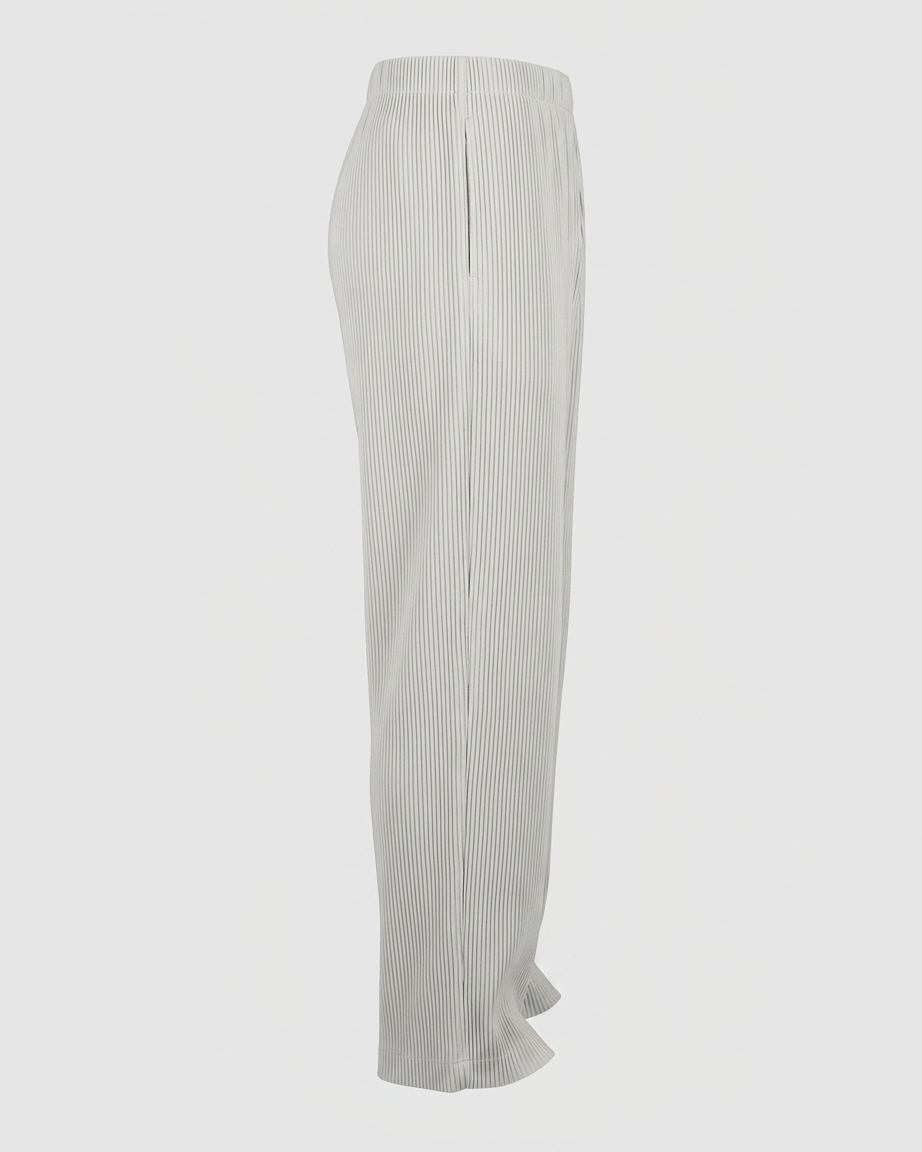 Yoel Trousers - Relaxed Straight-Leg in light gray - profile side