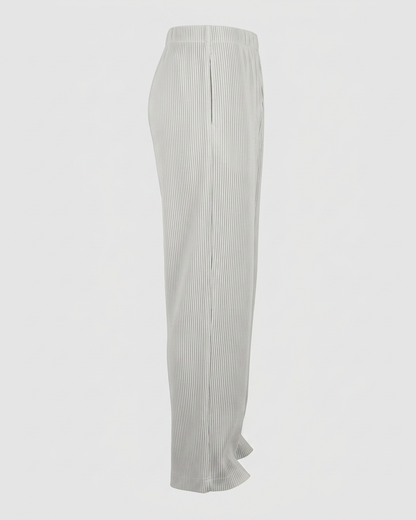 Yoel Trousers - Relaxed Straight-Leg in light gray - profile side
